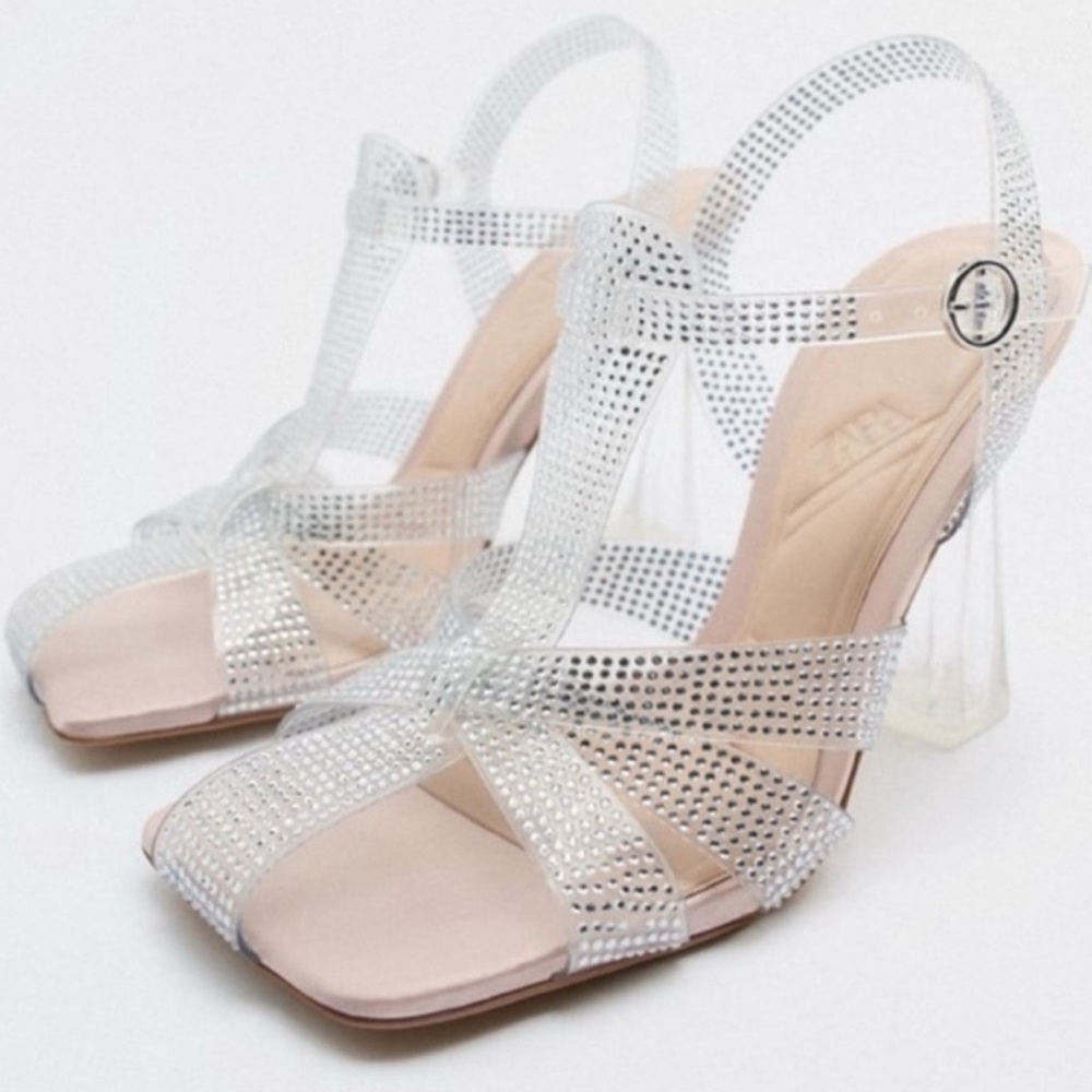 Zara Vinyl Caged Heels